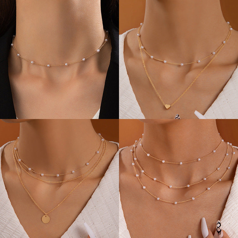 Pearl Choker Pendant Necklaces for Women