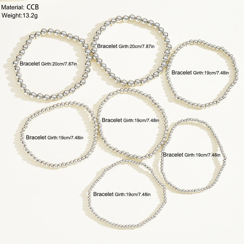 Metallic round beads layer bracelet