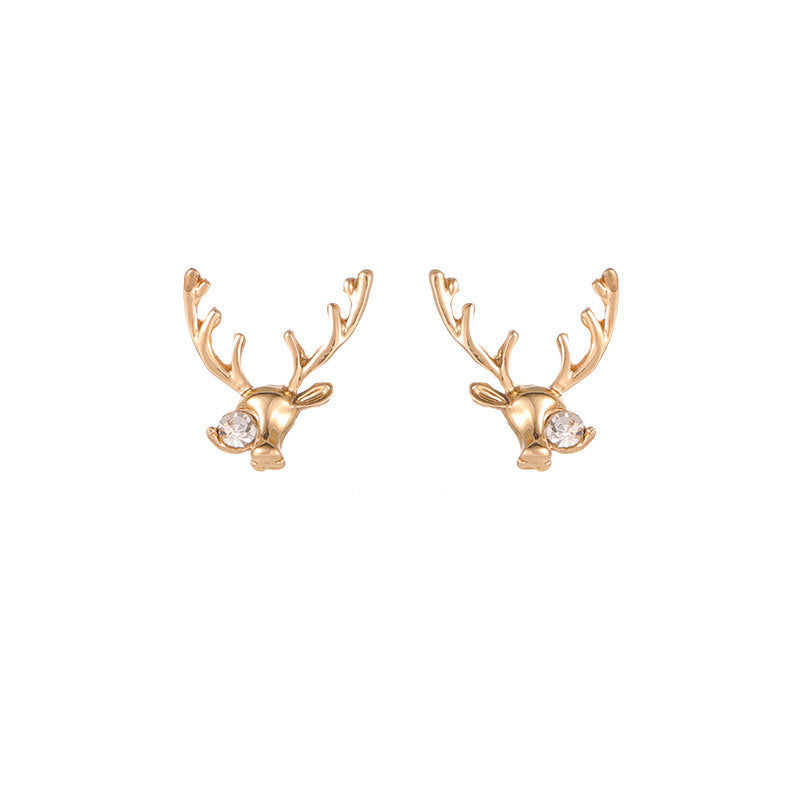 Christmas Rhinestone Elk Earring