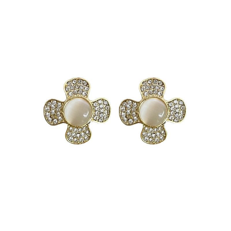 Rhinestone Floral Stud Earrings