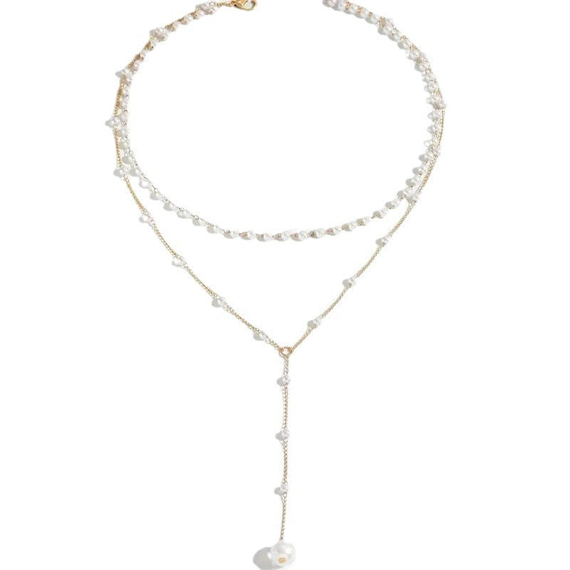 Pearl Pendant Multi-layer Necklace