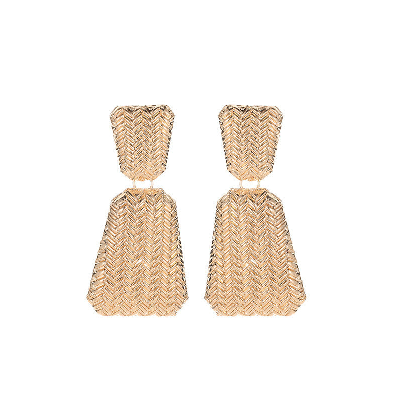 Geometric Irregular Long Woven Earrings