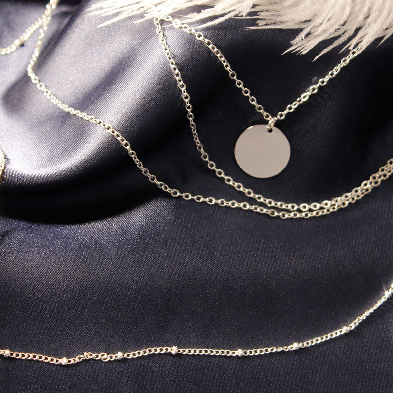 Link Chain Multi Layer Tassel Girls Pendant Necklace