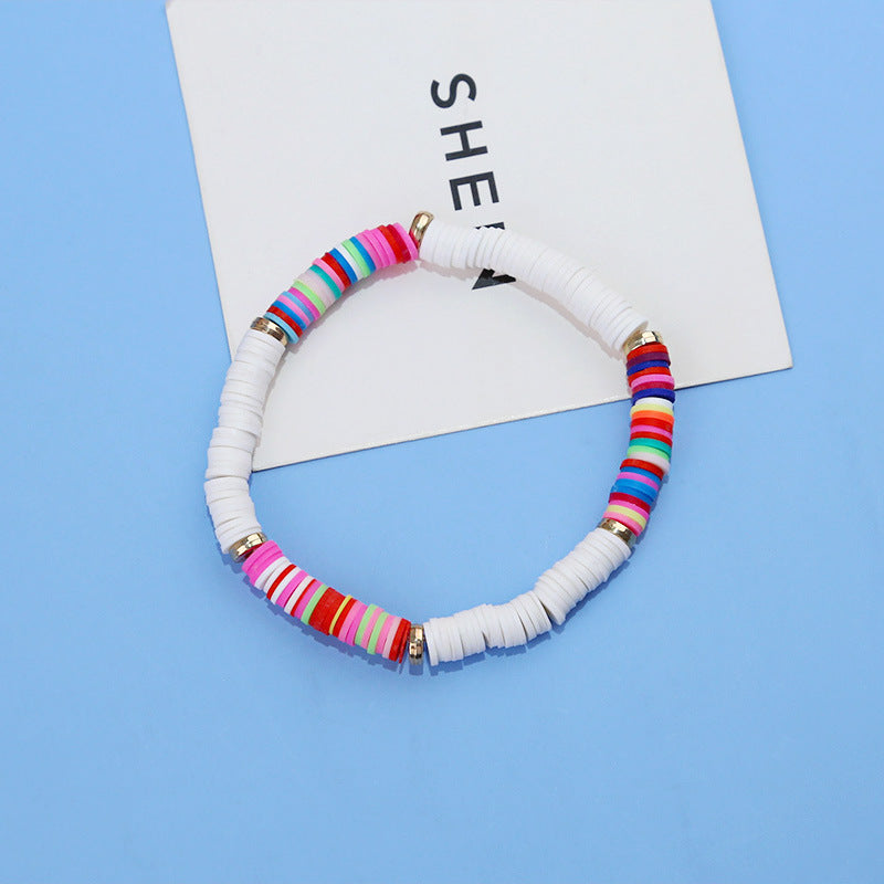 Polymer Clay Beads Bracelet Multicolor