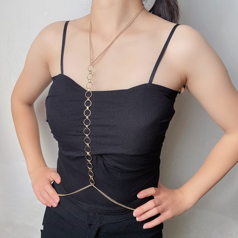 Fashion Breast Chain Circle Ring Body Chain