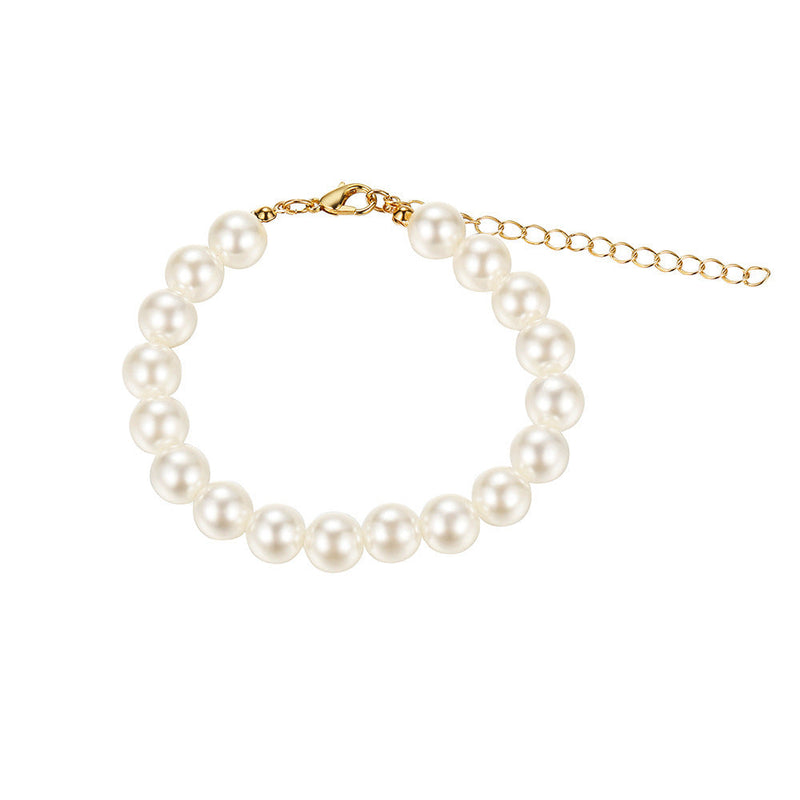 Elegant White Imitation Pearls Necklace Choker Women