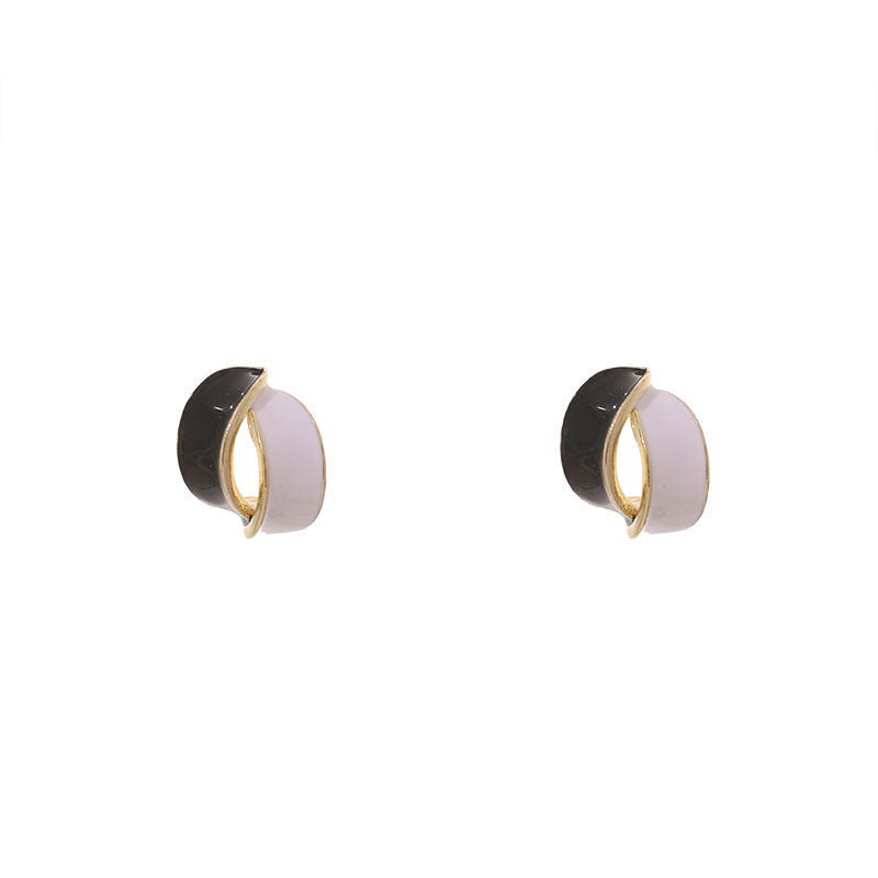 Double Arc Cross Enamel Stud Earring