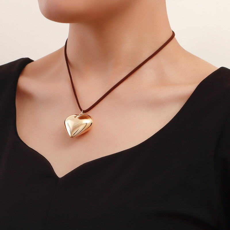 Lace up Womens Heart Necklace