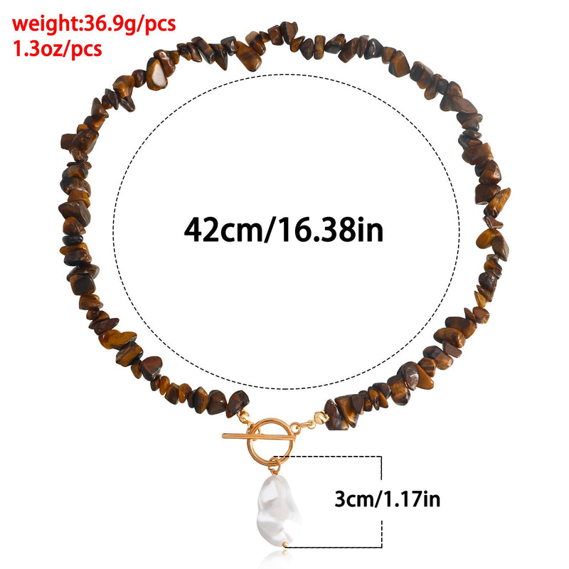 Natural Gemstone Beaded Choker Necklace