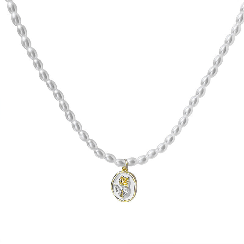 French Rose Pearl Necklace