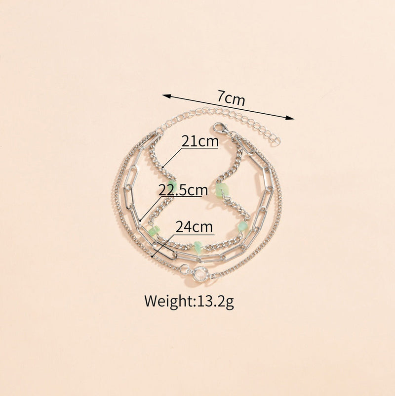 Multi-Layered Nature Stone Anklet Jewelry