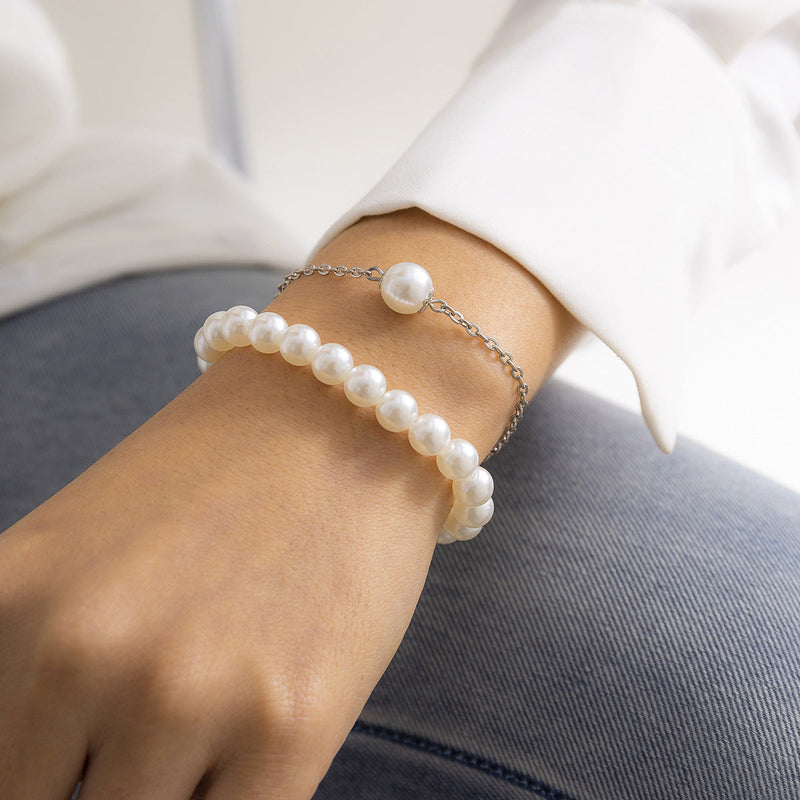 Round White Pearls Bracelet