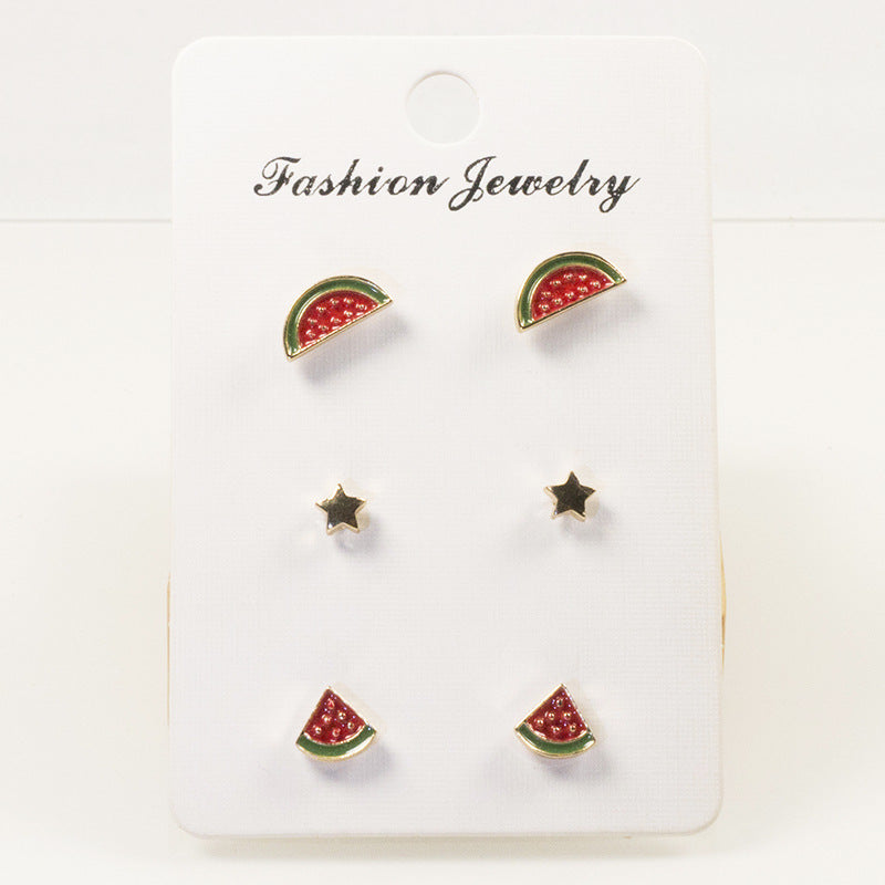 Watermelon stud earrings set