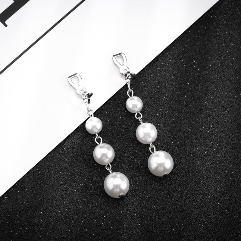 Imitation Pearl Pendant Dangle Drop Earrings