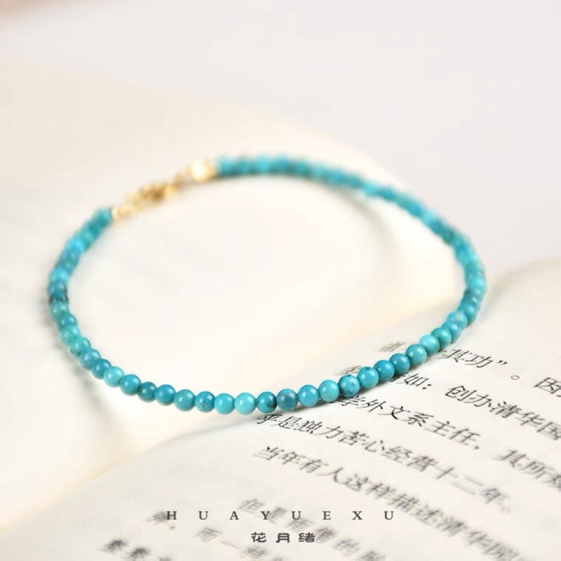 Natural Turquoise Stone Bead Bracelet