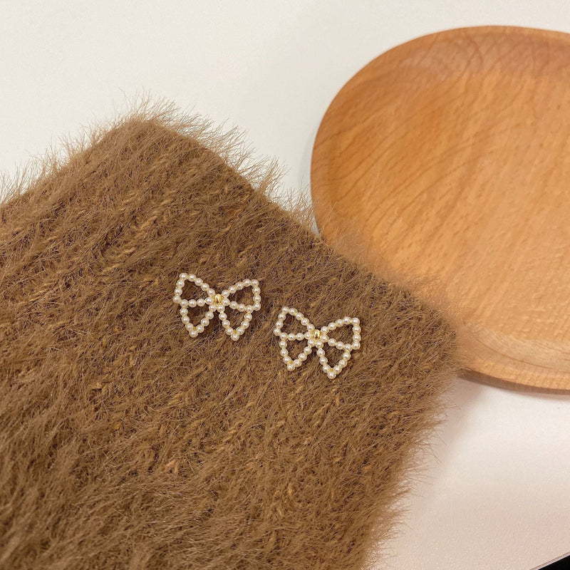 Fashion Party Bow Pearl Earrings