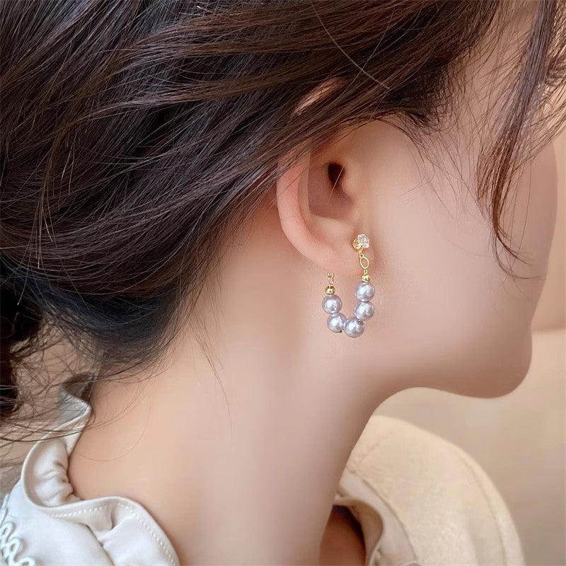 Pearl Beaded Stud Earrings