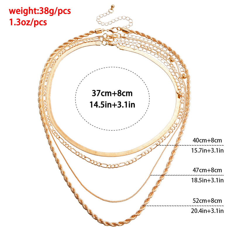 Multi layer Chain Necklace Punk Popular Short Choker