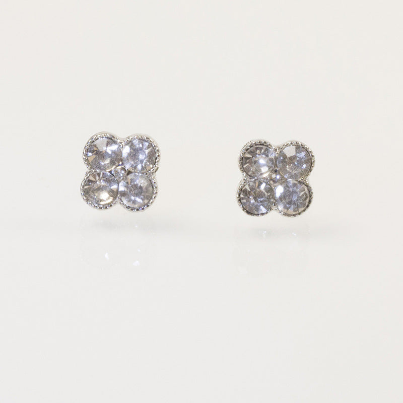 Lucky Rhinestone Four Leaf Clover Earring