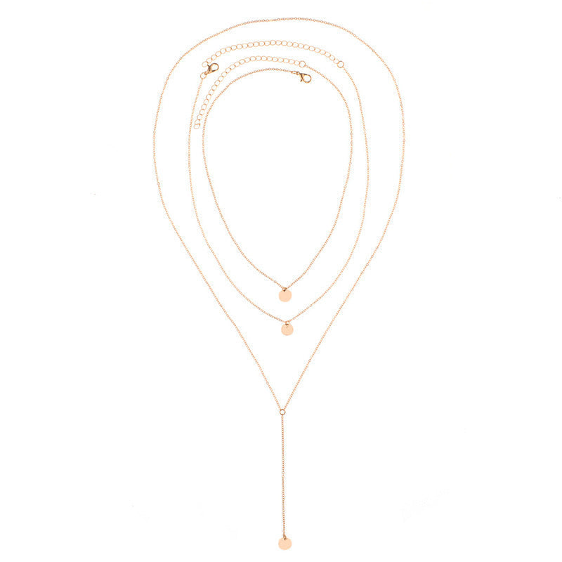 Bohemian Multilayer Chain Necklace Coin Pendant