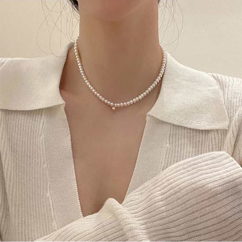 Simple Pearl Chain Choker Necklace for Women