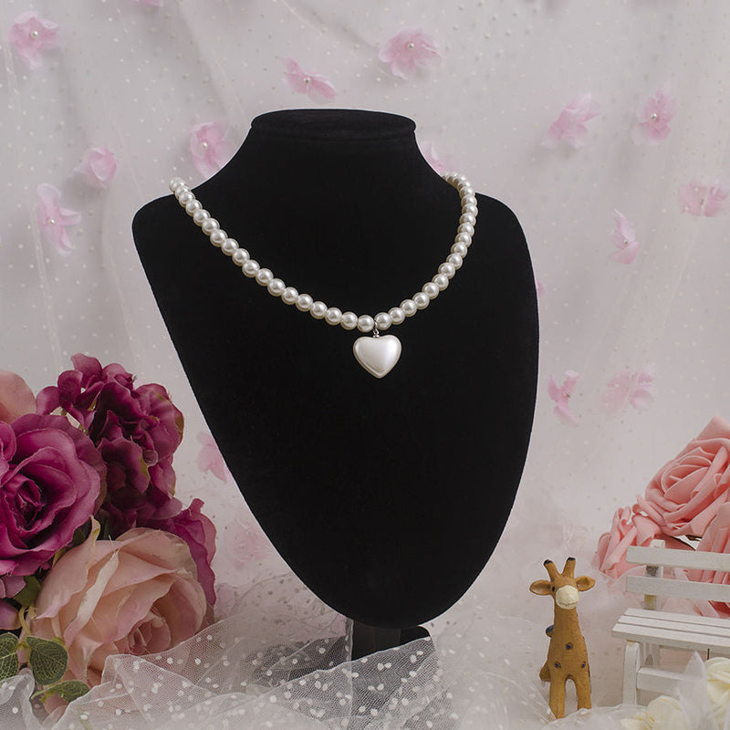 Vintage Pearl Choker Necklace Bohemia Heart Necklace