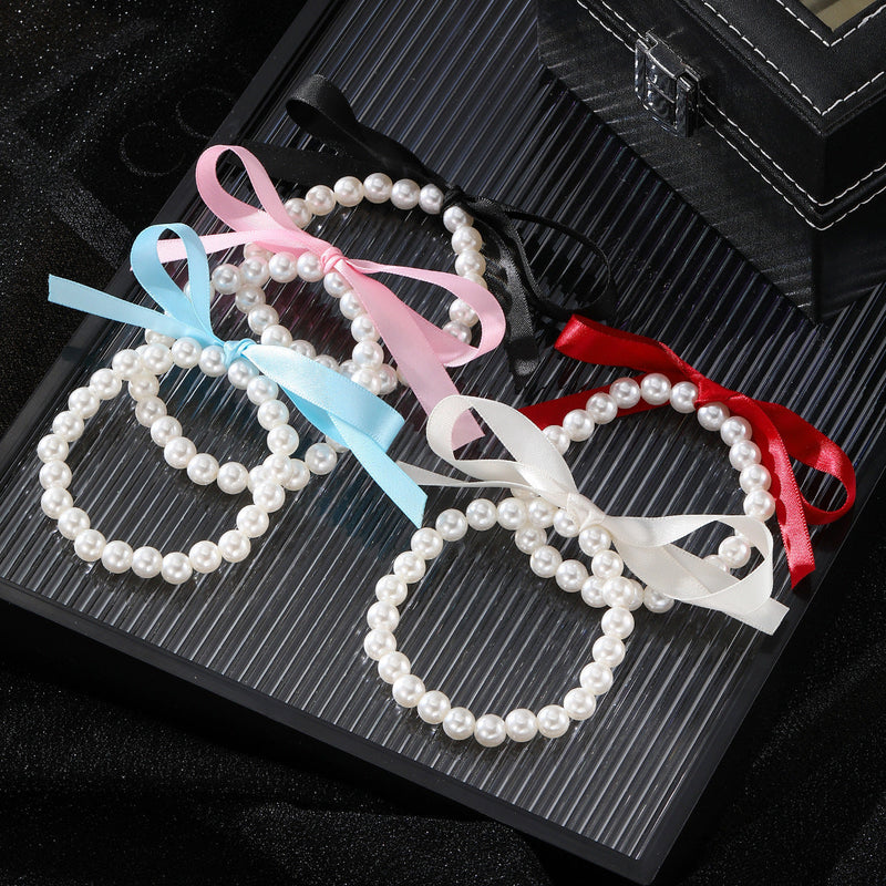 Beads Pearl Bow Bowknot Bracelet