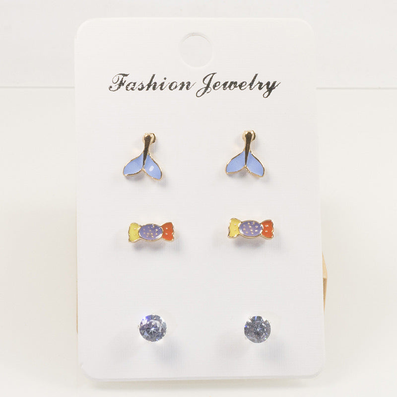 Candy stud earrings set