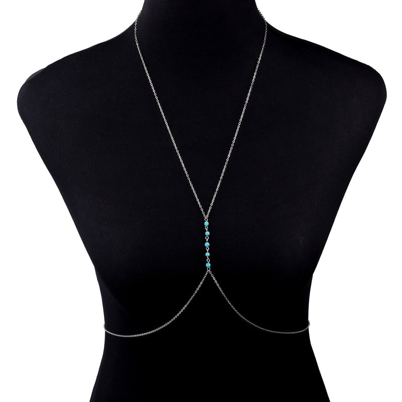 Sexy Turquoise Chest Sexy Body Chain for Woman