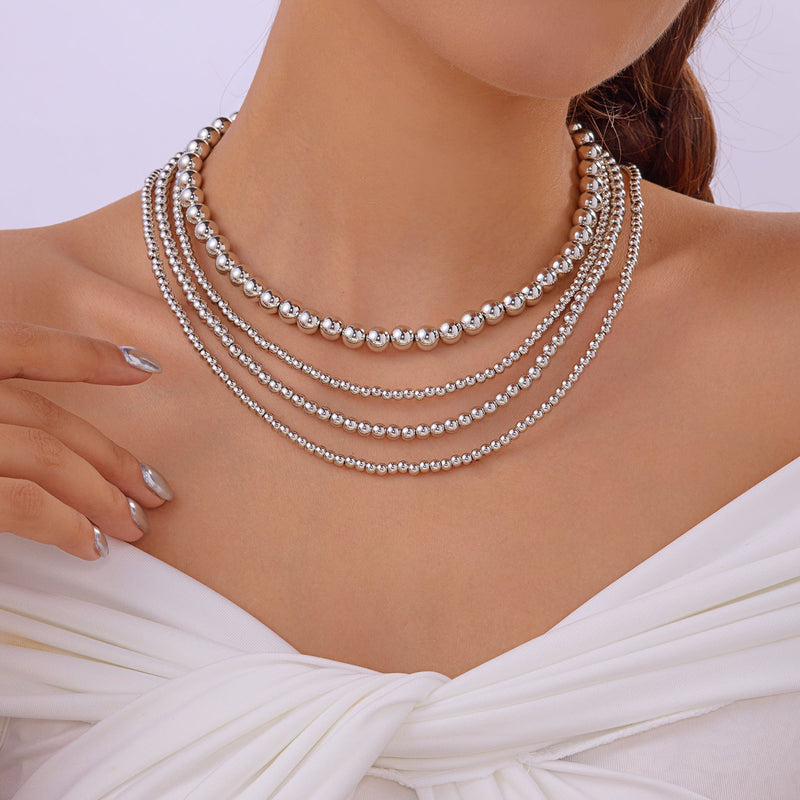 Multilayer Statement Chunky Beaded Necklace