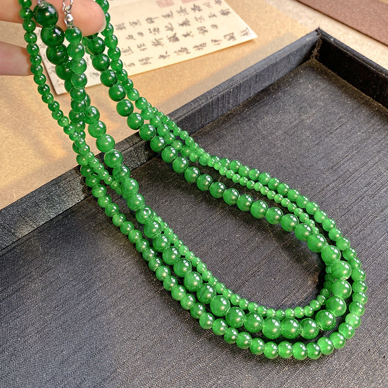 Handmade Green Glass Beads Choker Necklace