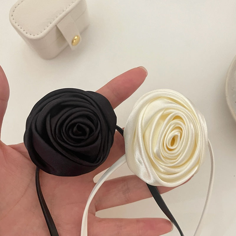 Rose Vintage Choker Necklace Elegant Fabric