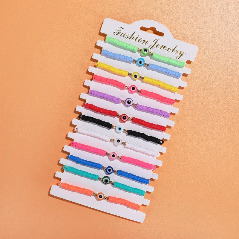 Colorful Beaded Beach Stretch Bracelets Set