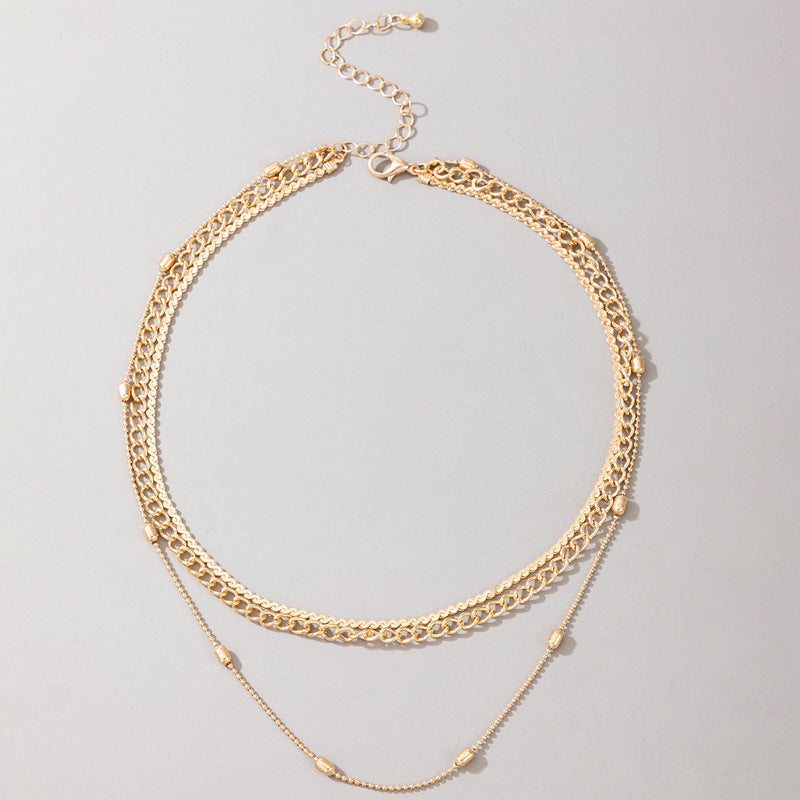 Multi Layered Bead Chain Necklace for Women