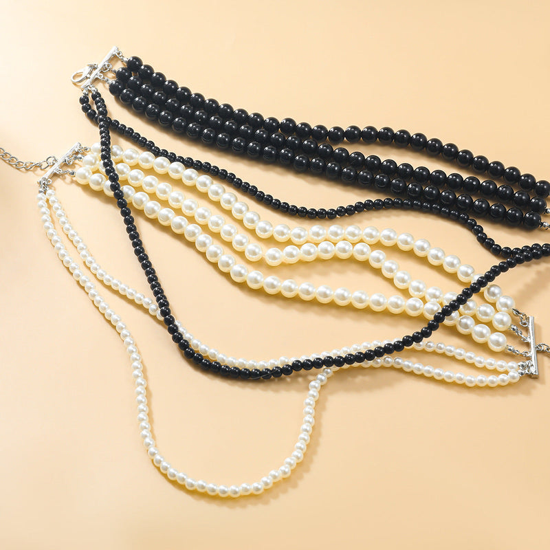 Multi-layer Long Pearl Necklace Set for Women