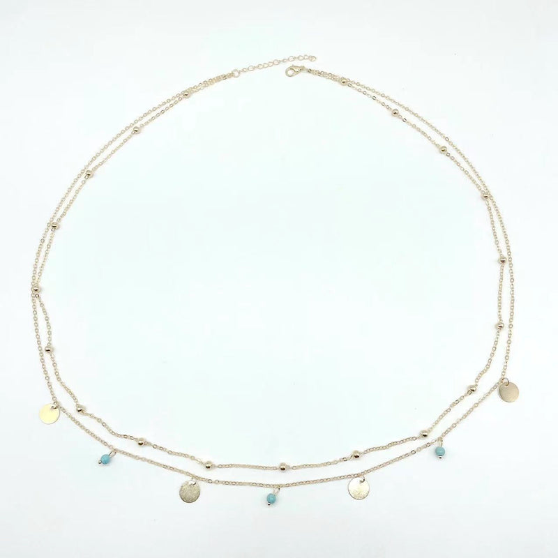 Holiday Turquoise Sequins Pendant Waist Chain