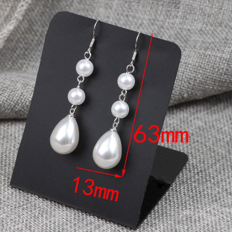 Elegant Women Long Tassel Pearl Earrings