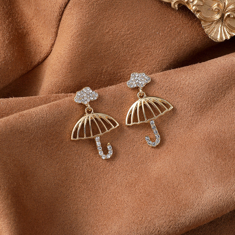 Rhinestone Umbrella Earring