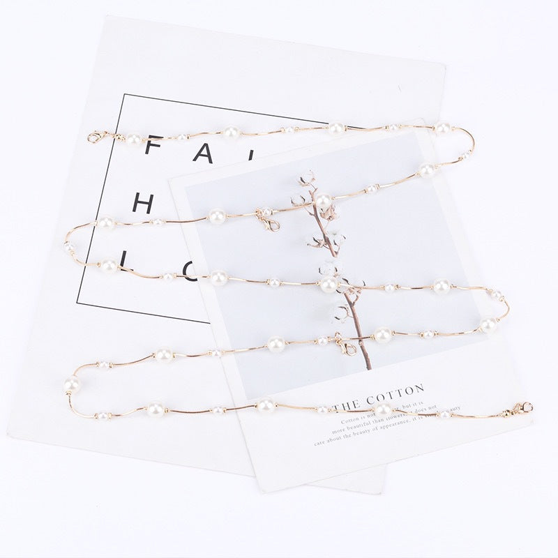 Body Chains Pearl Boho Layered Beach Waist Chain
