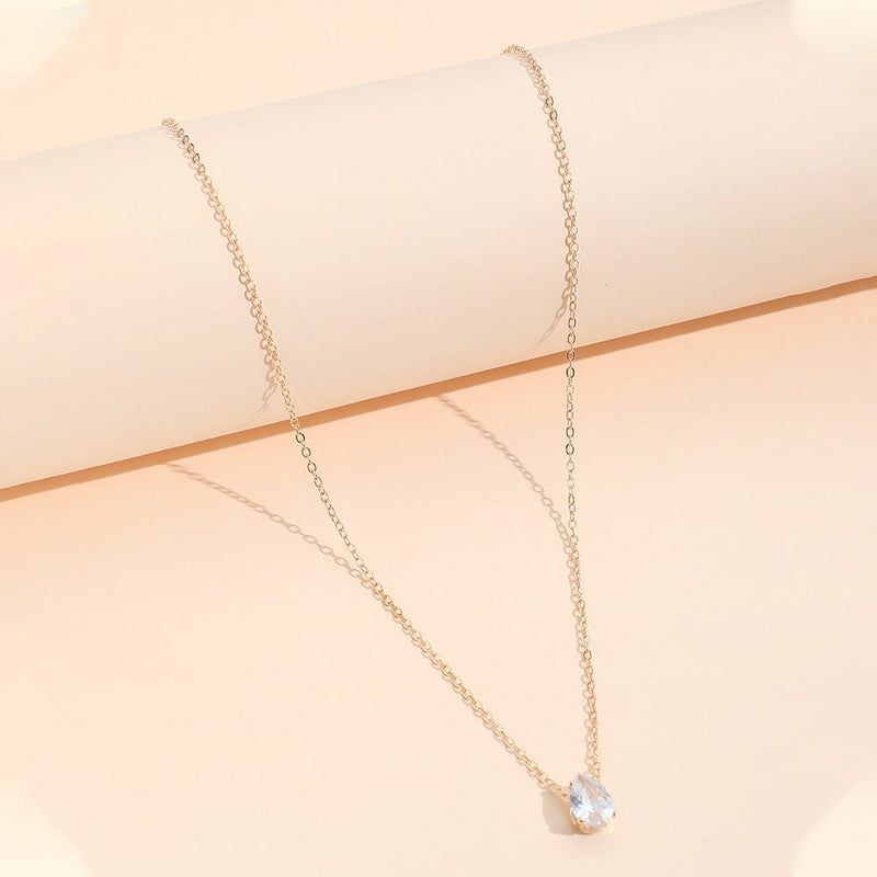 Waterdrop Zirconia Pendant Necklace