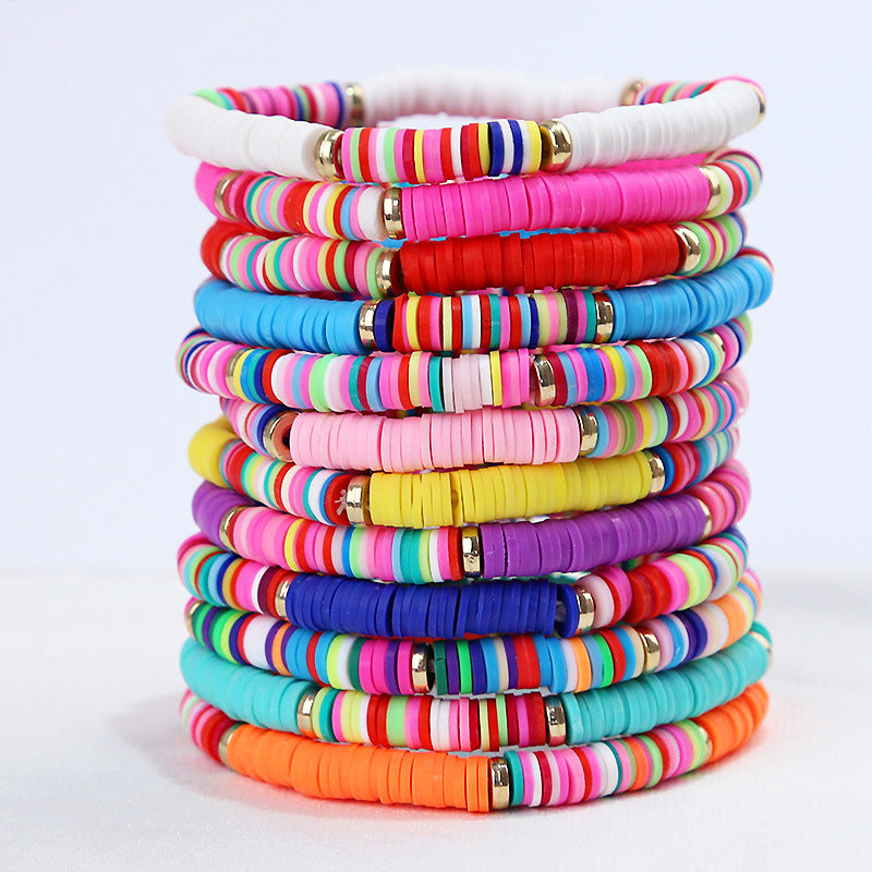 Polymer Clay Beads Bracelet Multicolor