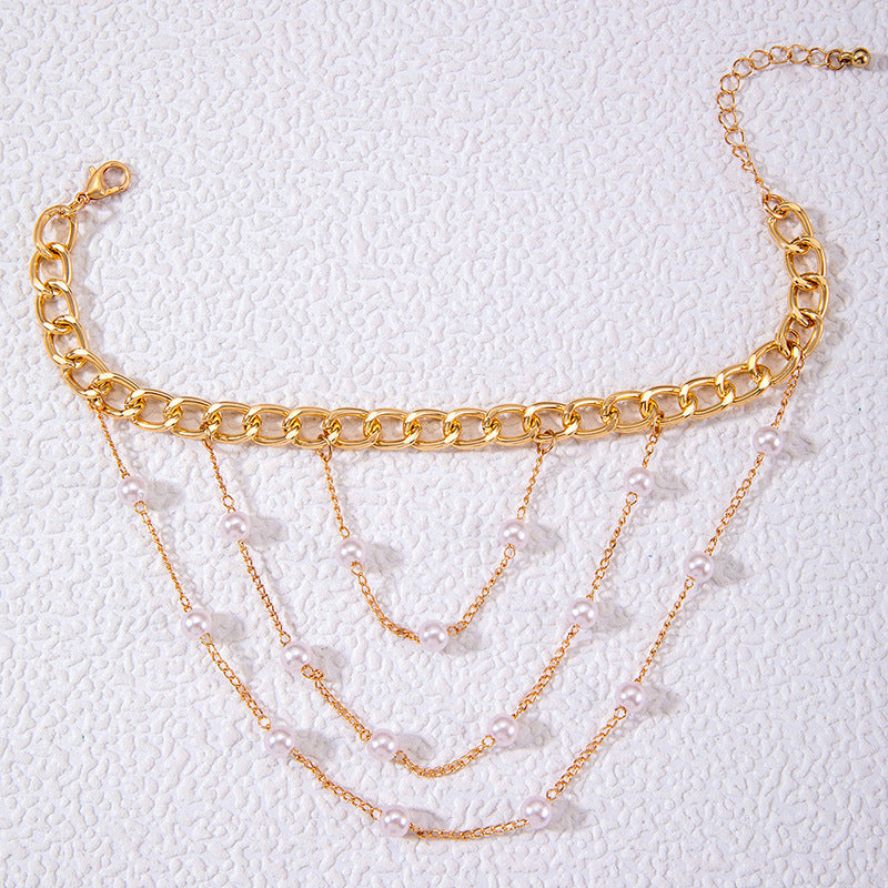 Pearl Beaded Multi-Layer Anklet Every Beach Anklet Chain
