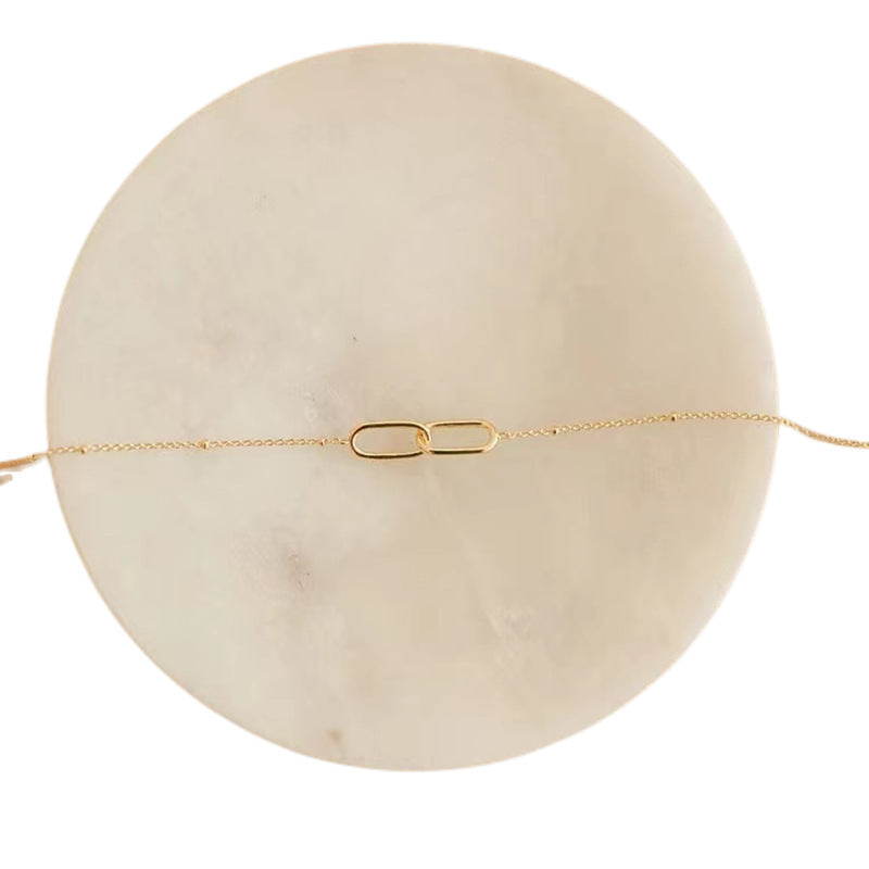 Geometric Double Ring Simple Choker Necklace