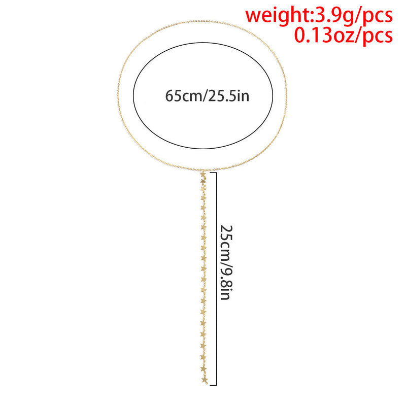 Chic Long Chain Tassel Star Necklace