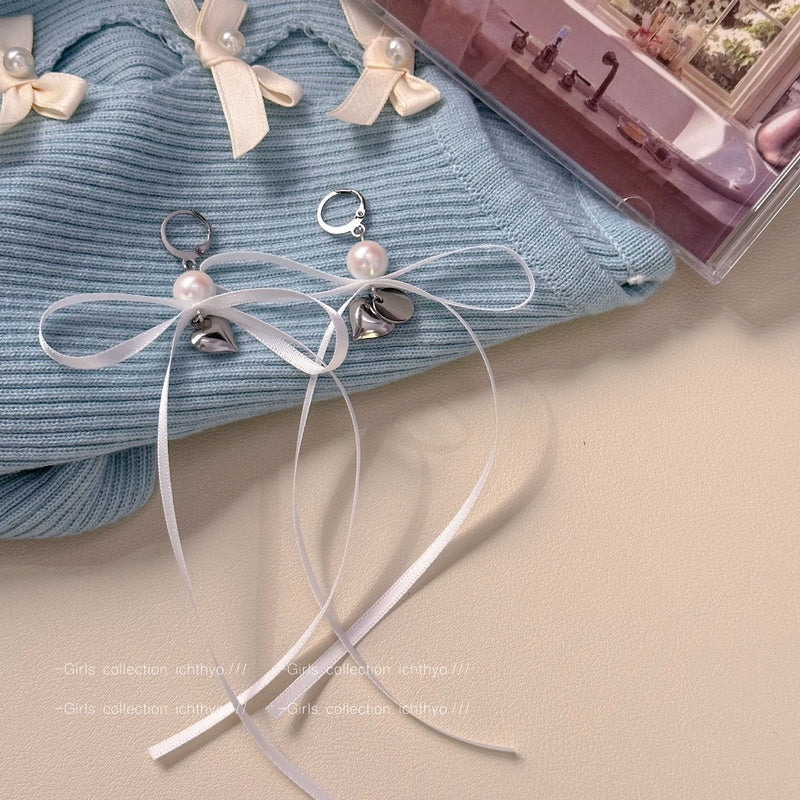 Ribbon Bow Drop Earrings