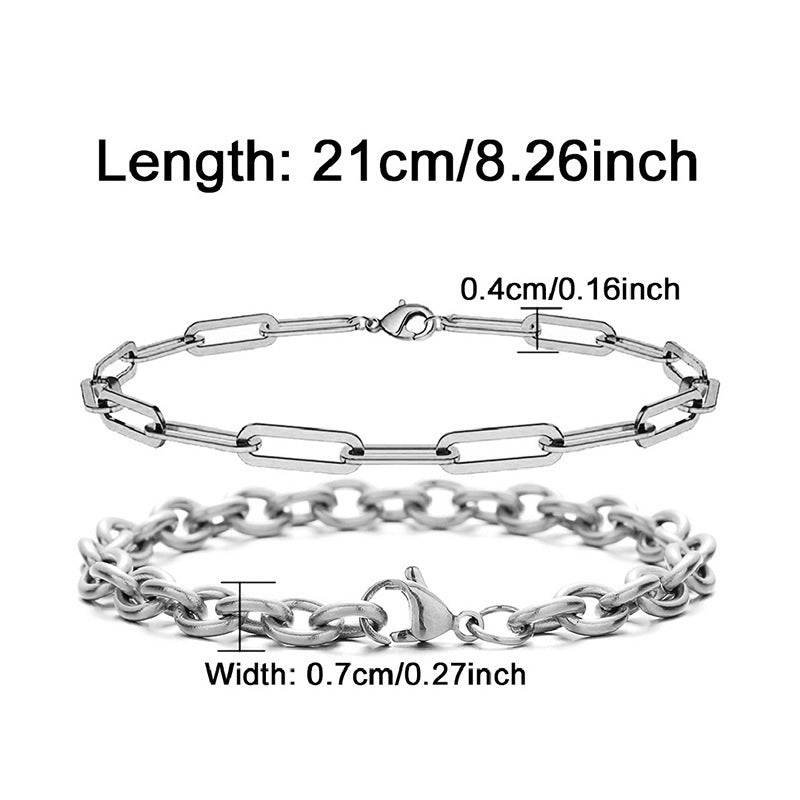 Paper Clip Chain Bracelet Set