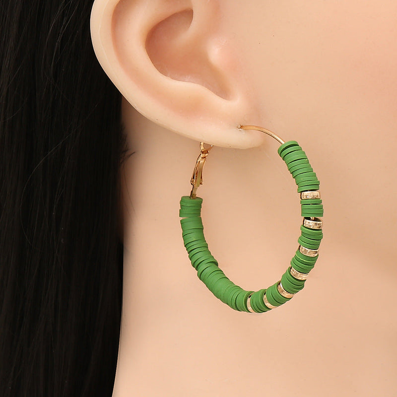 Handmade Lady Clay Hoop Earring