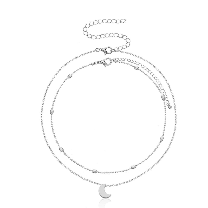 Moon Charm Double Layer Necklace