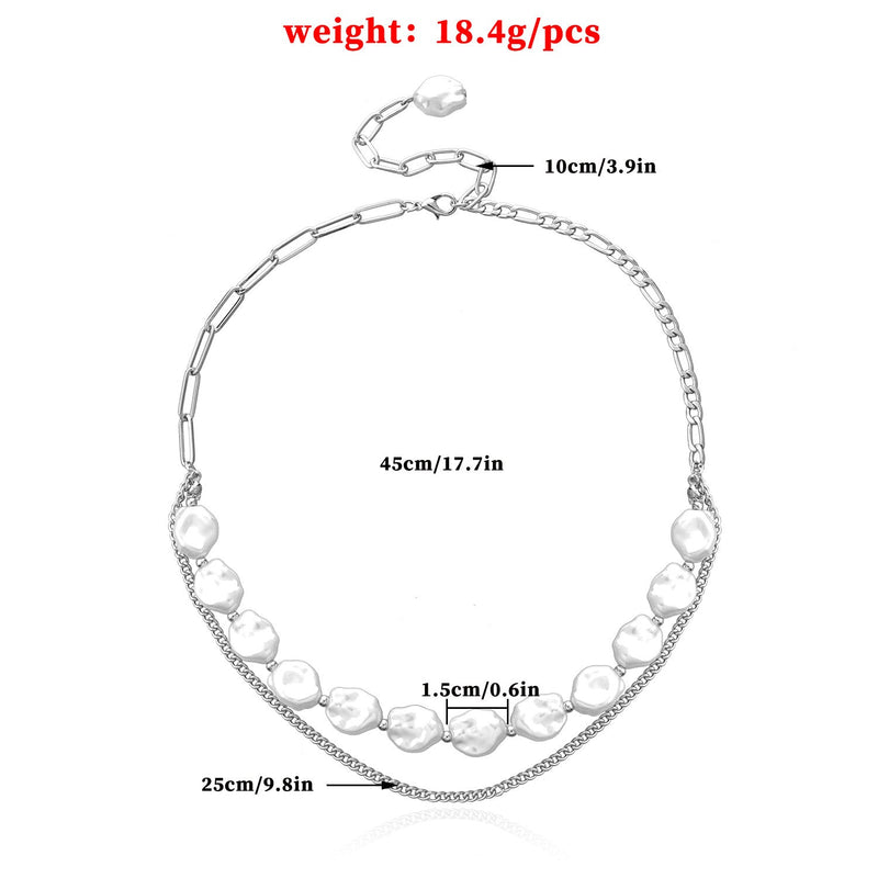 Double Layers Irregular Pearl Necklace