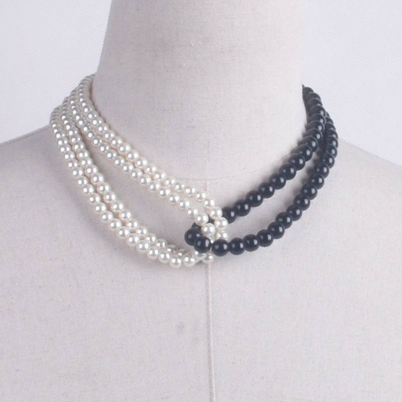 Multi-layer White Imitation Pearl Necklace